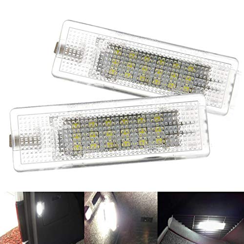 VIGORFLYRUN PARTS LTD 2pcs LED Interior Cortesía Pie Bajo Puerta Luz Blanca para Golf 5/6/7 MK5 P-assat B6 CC Polo 5D, Auto 18 Led Error Free Xenón Blanco Lámpara de Tronco