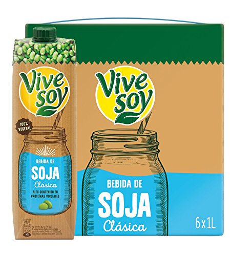Vivesoy Bebida De Soja Sabor Natural - Pack de 6 x 1 L - Total: 6 L