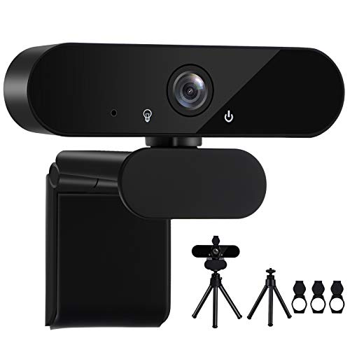 Webcam 1080P, GuKKK Webcam Full HD con Micrófono Estéreo, Enfoque Automático USB Webcam, Webcam Portátil PC, para Videollamadas y Clases en Línea, Compatible con Windows, Mac y Android