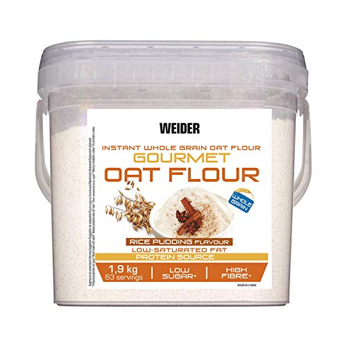 Weider Oat Gourmet. Harina de Avena Integral. Fuente de proteína con bajo contenido en azúcares. Sabor Arroz con Leche (1,9 kg)