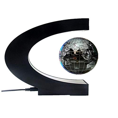 3.5 Pulgadas Globo Levitacion Magnetica con Luces Color LED,Negro Mapa Mundi Flotante para La Decoración del Hogar de La Oficina