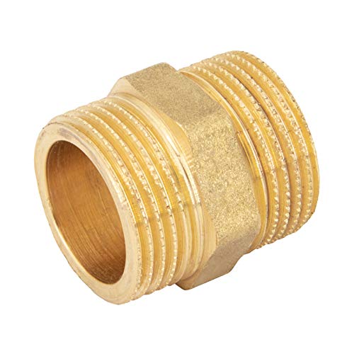 3/8” Machón de latón, 2x rosca macho, conector, racor, hexágono, accesorio, Fitting, MM