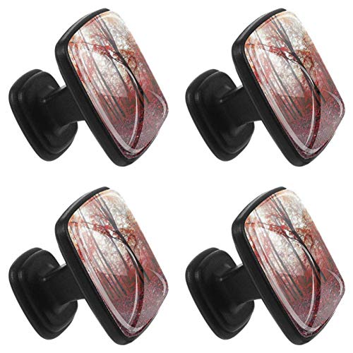 4 Pieces Beautiful Mangroves And Fog with Stainless Steel Screws Round Knobs Decor Crystal Glass for Wardrobe Office Cabinet Cupboard Bathroom Cabinet Drawer Pulls Handles
