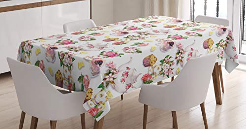 ABAKUHAUS En Mal Estado de Flora Mantele, Teteras Retro Colorido, Resistente al Agua Lavable Colores No Destiñen Personalizado, 140 x 240 cm, Multicolor ABAKUHAUS En Mal Estado de Flora Mantele, Teteras Retro Colorido, Resistente al Agua Lavable Colores No Destiñen Personalizado, 140 x 240 cm, Multicolor