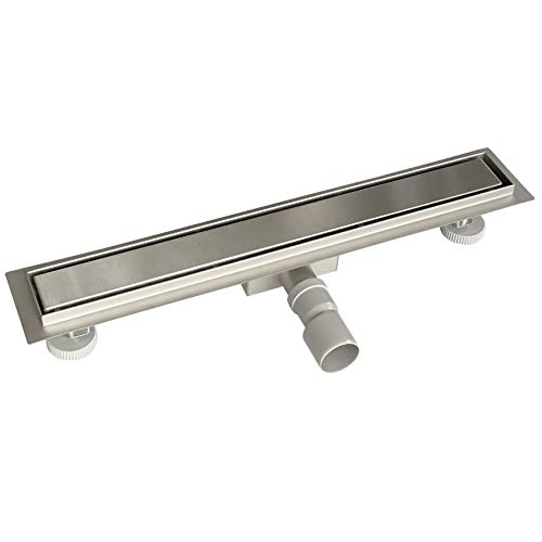 Acezanble - Canaleta de ducha de acero inoxidable sifón de desagüe para cuarto de baño rectangular 2 en 1 para azulejo 70 cm