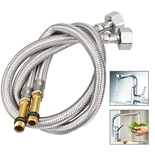 AFASOES 2 Pcs 1/2" Manguera Ducha 500mm Manguera de Acero Inoxidable Manguera Bidet Tubo Flexible para Ducha Universal Manguera Fregadero Cocina Manguera Flexible para Ducha Grifo Fregadero Bidet