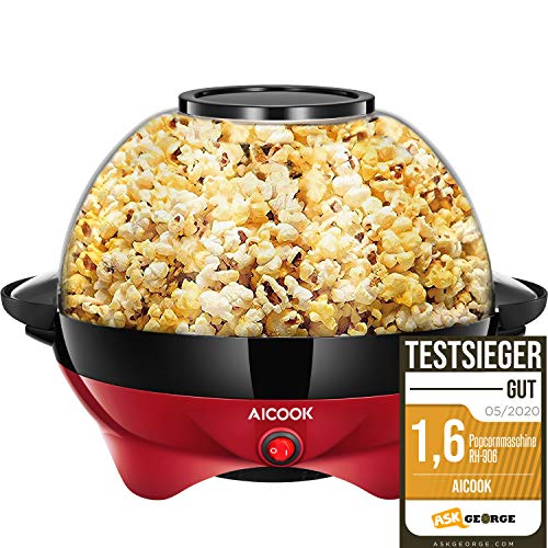 Aicook Palomitero, Máquina de Palomitas con Plato Calentamiento Antiadherente, Almacenamiento Conveniente, Silencioso & Rápido, 5 Litros Aicook Palomitero, Máquina de Palomitas con Plato Calentamiento Antiadherente, Almacenamiento Conveniente, Silencioso & Rápido, 5 Litros