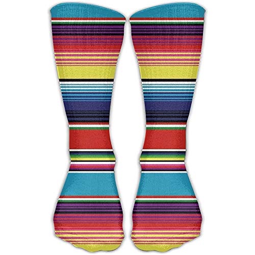 alice-shop Coloridas Rayas de Manta Mexicana Calcetines Marinos de impresión Unisex Calcetines Cortos de Personalidad 30 cm