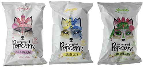 Anaconda Foods - Palomitas de Maíz Explotadas con Aire Caliente- Paquete de 6 x 30 gr - Total: 180 gr, sabor Mix de Sabores