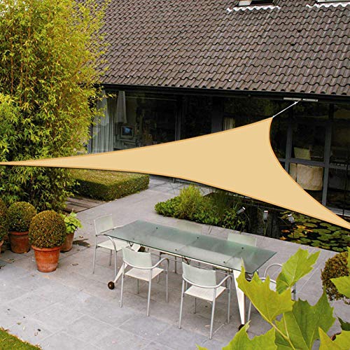 AXT SHADE Toldo Vela de Sombra Triangular 3,6 x 3,6 x 3,6 m, protección Rayos UV Impermeable para Patio, Exteriores, Jardín, Color Arena