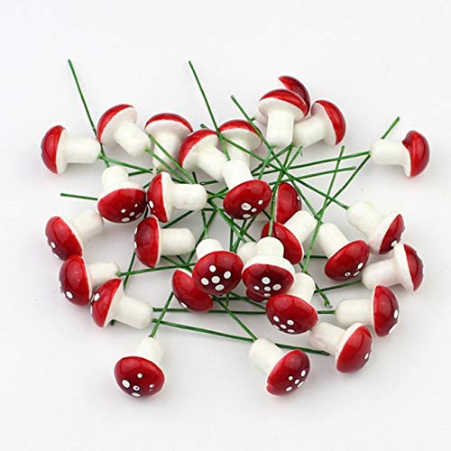 Ba30DEllylelly 25 Mini jardín de setas rojas de espuma en miniatura en macetas suculentas Bonsai Craft
