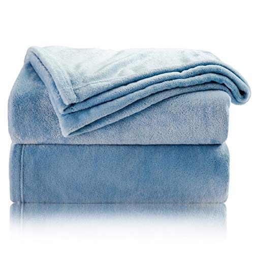 Bedsure Mantas para Sofás de Franela 150x200 cm - Manta para Cama 90 Reversible de 100% Microfibre Extra Suave - Manta Azúl Transpirable Bedsure Mantas para Sofás de Franela 150x200 cm - Manta para Cama 90 Reversible de 100% Microfibre Extra Suave - Manta Azúl Transpirable