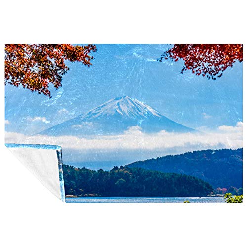 BestIdeas Fuji Mountain Scenery Prints - Manta para cama, sofá, picnic, camping, playa, 150 x 100 cm