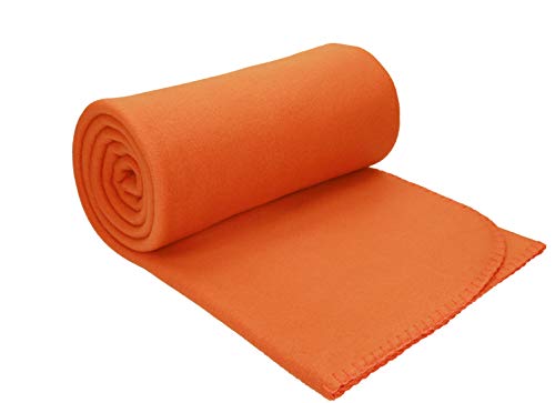 Betz Manta Polar Lujosa tamaño 130x170 cm Calidad 220 g/m² Fleece Blanket Manta Sofa Forro Polar de Color Naranja