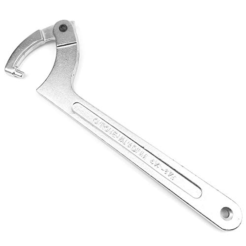 Binchil Llave de gancho ajustable en C de cromo vanadio, 32 – 76 mm, con escala de acero inoxidable, herramienta de mano para tuercas y tornillos Binchil Llave de gancho ajustable en C de cromo vanadio, 32 – 76 mm, con escala de acero inoxidable, herramienta de mano para tuercas y tornillos