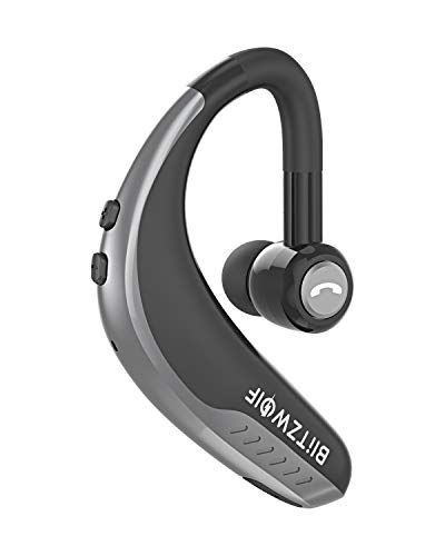 BlitzWolf Auricular Bluetooth 5.0, Auricular Manos Libre con Micrófono, Auricular Inalámbrico de Un Solo Oído HiFi Sonido Cancelación de Ruido(Negro)