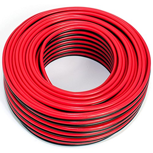 Cable de altavoz 2 x 2,50 mm², 25 m, rojo y negro, CCA, cable de audio