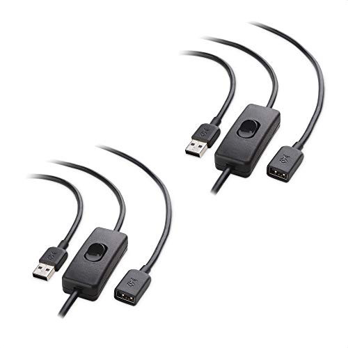 Cable Matters Cable de extensión USB con Mando de alimentación USB en Negro - 0,9 Metros