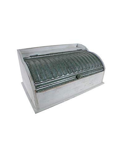 CAL FUSTER - Panera de madera maciza decapada blanco y tapa de zinc para almacenar pan estilo vintage. Medidas: 19x40x25 cm. CAL FUSTER - Panera de madera maciza decapada blanco y tapa de zinc para almacenar pan estilo vintage. Medidas: 19x40x25 cm.
