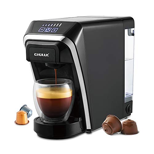 CHULUX Máquina de café de cápsulas - 12 oz - Compatible con cápsulas y filtros reutilizables - Apagado automático - Control con un botón