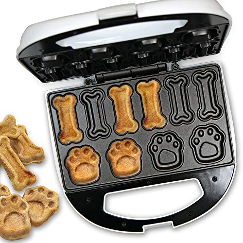 Clatronic DCM 3683 - Máquina para hacer galletas para perros y mascotas con forma de huella y hueso, Dog Cookie Maker, incluye recetas Propuestas, 700W