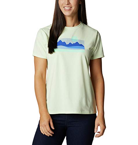 Columbia Sun Trek Camiseta técnica, Mujer, Light Lime/Painted Hills, M