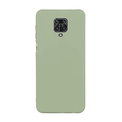 CUZZCASE Funda para Xiaomi Redmi Note 9S/Redmi Note 9 Pro/Poco M2 Pro+{Protector de Pantalla de Vidrio Templado} Carcasa Silicona Suave Gel Rasguño y Resistente Teléfono Móvil Cover-Matcha
