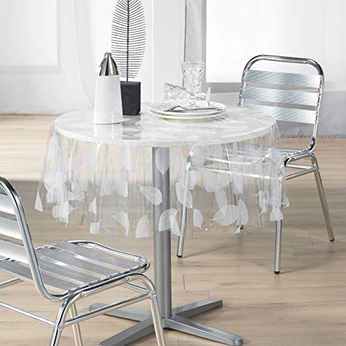 Décor Ligne - 1710323, Mantel Cristal Redondo, 140 Cm, Feuille, Cristal Estamapdo, Blanco Décor Ligne - 1710323, Mantel Cristal Redondo, 140 Cm, Feuille, Cristal Estamapdo, Blanco