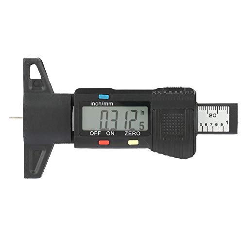 Digital Tire Tread Depth Gauge Herramienta de medida esencial ligera para una conducción segura con pantalla LCD métrica/pulgadas conmutable