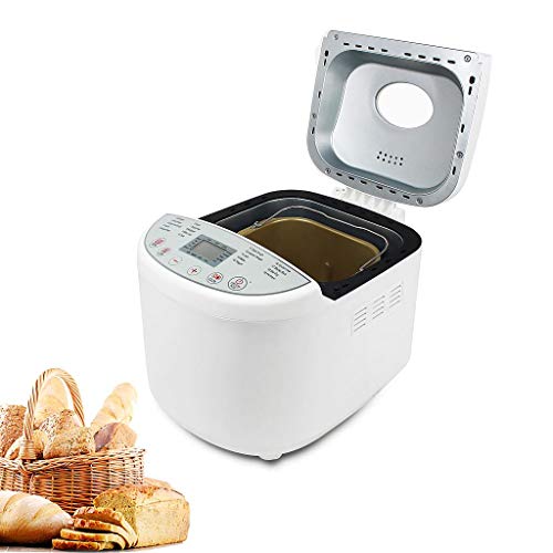 Domaier Máquina de Pan Sin Gluten, Panificadora Automática, 650W Máquina Programable para Hacer Pan con 19 Programas con Certificación CE, Rohs, LFGB, CB