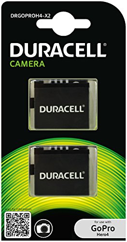 Duracell Drgoproh4 - Lote de 2 baterías para GoPro Hero 4 AHDBT-401, Negras