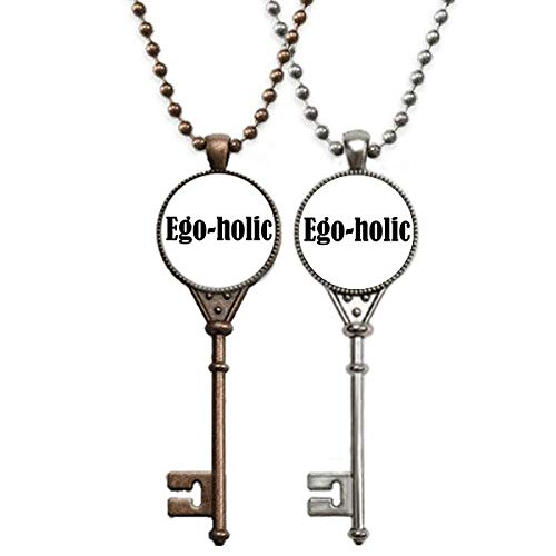 Elegante palabra Ego-holic Art Deco regalo de moda llavero colgante joyería pareja decoración