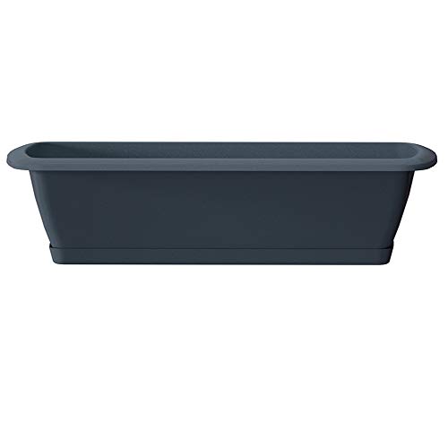 Erhard-Trading Alzira - Juego de jardineras y posavasos (60 cm), color gris Erhard-Trading Alzira - Juego de jardineras y posavasos (60 cm), color gris