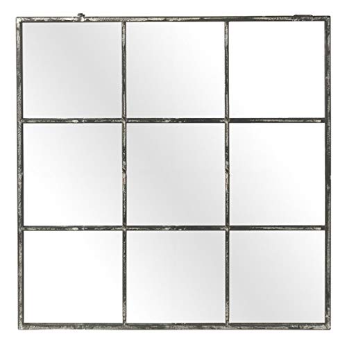 Espejo de Pared Espejo Espejo Industrial Loft Diseño 9 Parts Metal – Dimensiones: l 118 cm x B 3 cm x 118 cm