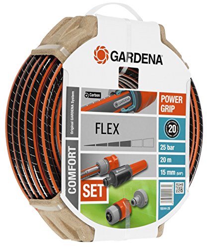 Gardena Set Flex Ø 15 mm con 20 m de Manguera, Lanza y Accesorios de riego, Estándar, 5/8" X 66'
