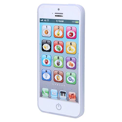 Garosa Baby Phone Toy Máquina de Aprendizaje de inglés Music Light Teléfono móvil Gran Regalo para niños pequeños Niños y niñas(Blanco)