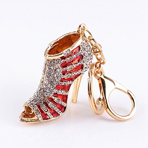 Garosa - Bonitos zapatos con tacón alto con cristales brillantes para niñas y mujeres, monedero y llavero, accesorios de regalo