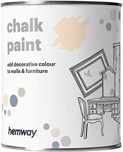 Hemway Pintura de tiza blanca cálida con acabado mate para pared y muebles, 1 litro, estilo Shabby Chic Vintage Chalky (50+ colores disponibles)