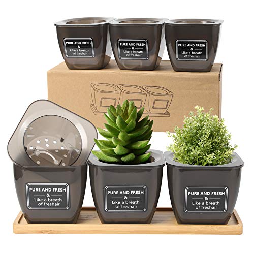 Herefun 3 maceteros Hierbas de autorriego, Maceta Autorriego, Autorriego Plantador Interior, Exterior Tiesto for Plantas, Maceta Cuadrada para Todas Las Plantas Flores (One) Herefun 3 maceteros Hierbas de autorriego, Maceta Autorriego, Autorriego Plantador Interior, Exterior Tiesto for Plantas, Maceta Cuadrada para Todas Las Plantas Flores (One)