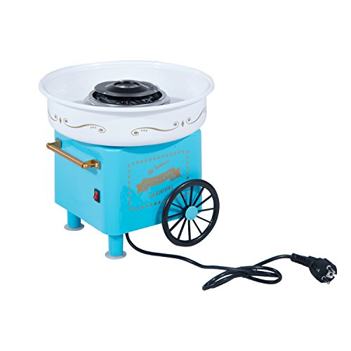 HOMCOM Máquina de Algodón de Azúcar Eléctrica Profesional Estilo Retro Regalo Infantil para Fiestas Cumpleaños Acero Inox. Aluminio 450W-550W Cotton Candy Machine 30x30x28cm