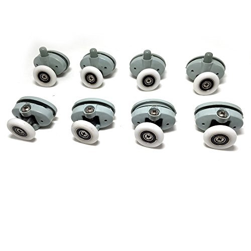 Juego de 8 rodamientos para mampara de ducha, corredizas, ruedas de 23 mm de diámetro, Roller diameter 23mm Juego de 8 rodamientos para mampara de ducha, corredizas, ruedas de 23 mm de diámetro, Roller diameter 23mm