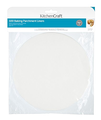 Kitchencraft antiadherente protección contra la grasa para hornear pergamino 23 cm (9 ") – redonda (lote de 100), papel, color blanco, 23 x 23 x 0,1 cm