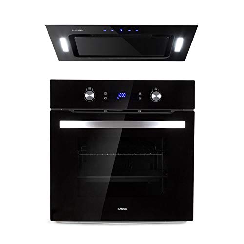 Klarstein Gusteau Hektor lote de cocina - Horno + extractor de humos - horno de 64 litros, Clase A, 50-250 °C, 2 zonas de calor, Ventilación, 3 niveles, Negro- Acero Klarstein Gusteau Hektor lote de cocina - Horno + extractor de humos - horno de 64 litros, Clase A, 50-250 °C, 2 zonas de calor, Ventilación, 3 niveles, Negro- Acero