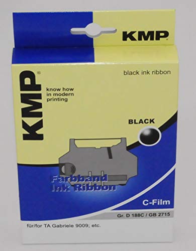 KMP - Cinta mecanográfica para máquina de Escribir eléctrica TA Gabriele 9009, Color Negro