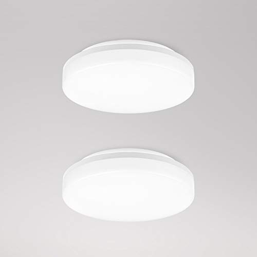 Lámparas de Techo Redondas Blanca LED 15W 1400Lm Diametro 22CM IP54 para Techo de Baño No Regulable Color de Iluminación Ajustable antes de Instalación AC175-240V Lot de 2 de Enuotek