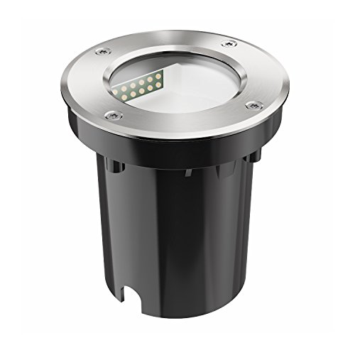 ledscom.de Luminaria empotrada en suelo LED para uso en exteriores, dirección de la luz lateral, blanco cálido, IP65, 230V, 100mm Ø ledscom.de Luminaria empotrada en suelo LED para uso en exteriores, dirección de la luz lateral, blanco cálido, IP65, 230V, 100mm Ø