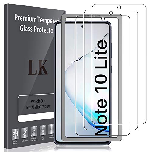 LK Compatible con Samsung Galaxy Note 10 Lite Protector de Pantalla,3 Pack,9H Dureza Cristal Templado, Equipado con Marco de Posicionamiento,Vidrio Templado Screen Protector LK Compatible con Samsung Galaxy Note 10 Lite Protector de Pantalla,3 Pack,9H Dureza Cristal Templado, Equipado con Marco de Posicionamiento,Vidrio Templado Screen Protector