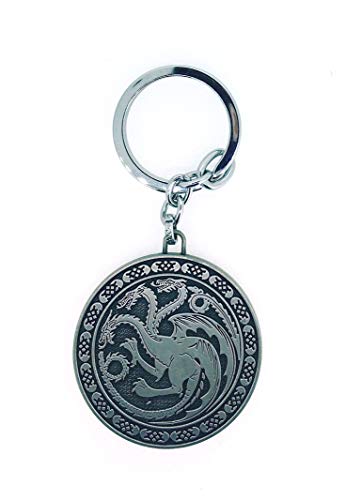 Llavero Juego de Tronos Casa Targaryen Rounded Acero | Para Guardar y Tener recogidas las Llaves | Porta llaves Original y Práctico | Organizador de llaves Compacto