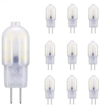 Lote de 10 bombillas LED G4, 230 V, blanco frío, 6000 K, 2 W, equivalentes a 20 W, bombilla halógena, ángulo de haz de 360°, 200 lm, no regulable.