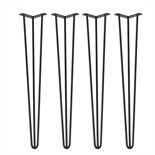 Lote de 4 patas de mesa en horquilla, estilo moderno, patas de escritorio de hierro, 3 varillas de muebles, DIY para mesa baja, silla negra, 76 cm Lote de 4 patas de mesa en horquilla, estilo moderno, patas de escritorio de hierro, 3 varillas de muebles, DIY para mesa baja, silla negra, 76 cm